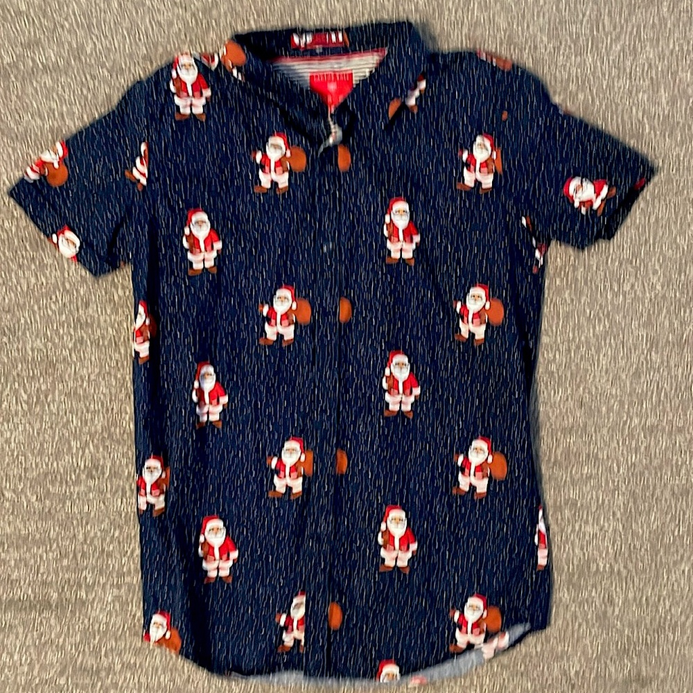Cactus Boys Santa button down shirt